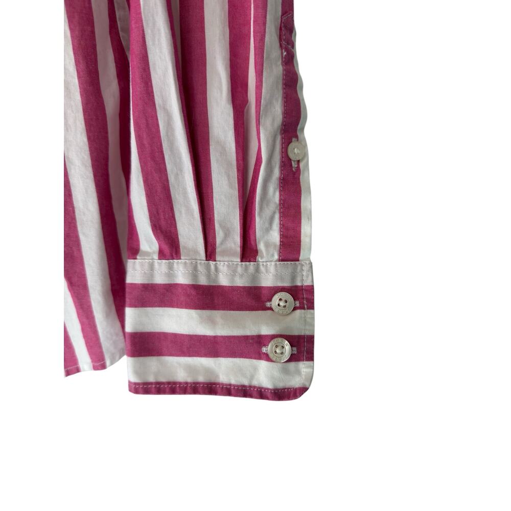 J.Crew Button Down Shirt Pink Striped Lightweight Cotton‎ Blend Blouse Medium - Picture 7 of 12